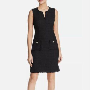 NWT KL Tweed fringed Embroidered shift dress